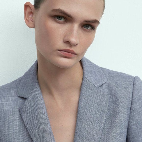 Zara Heathered Suit Jacket
